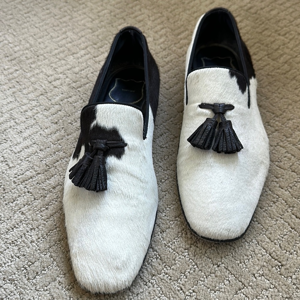 Tom Ford Calf Hair Men’s Leather Loafers Size 10